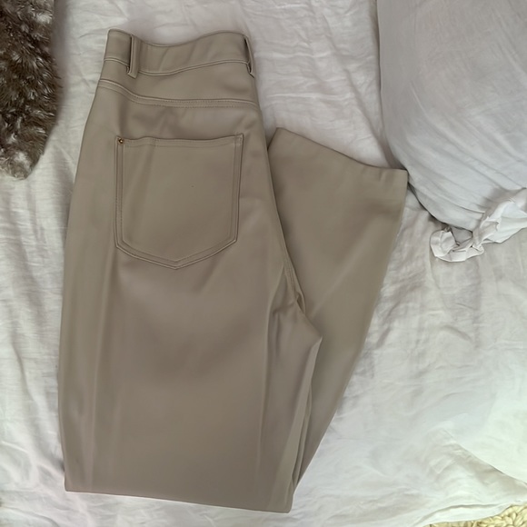 Zara Ivory Vegan Leather Pants - Picture 4 of 5